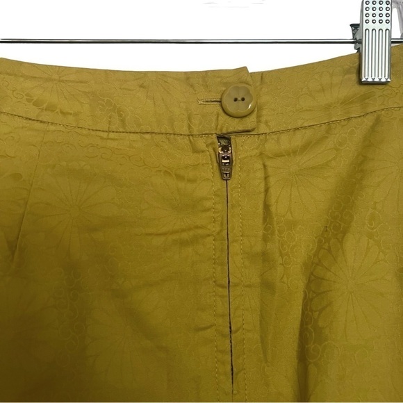 Anthropologie Edme & Esyllte Yellow Jacquard Floral Tulip Skirt Size 4 - Picture 7 of 12